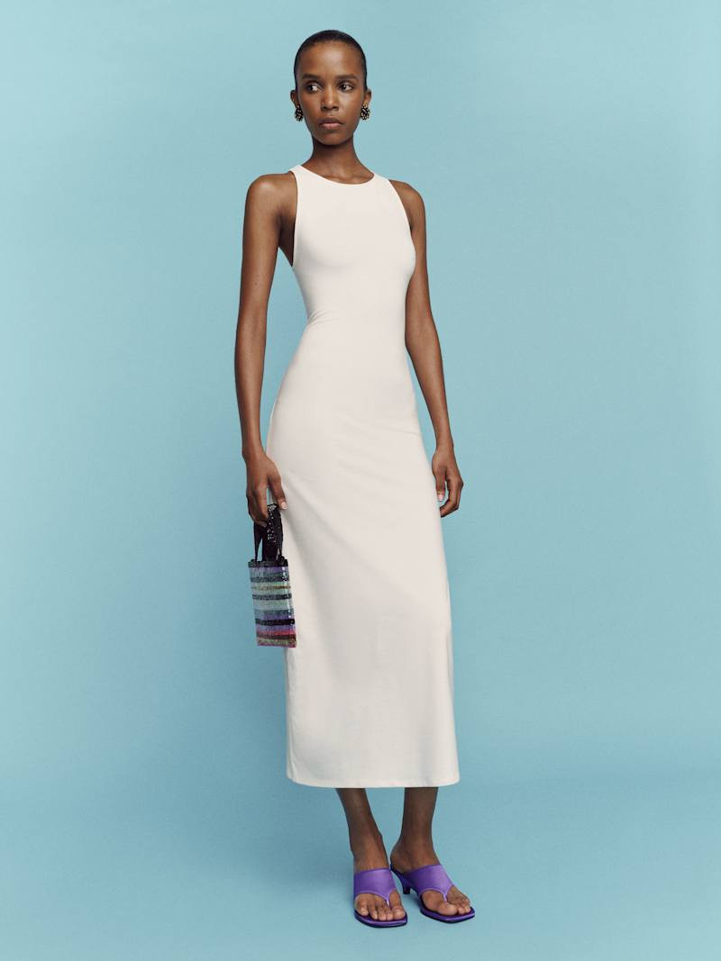Reformation Teddi Knit Dress Blood Orange Medium | Reformation (Global)