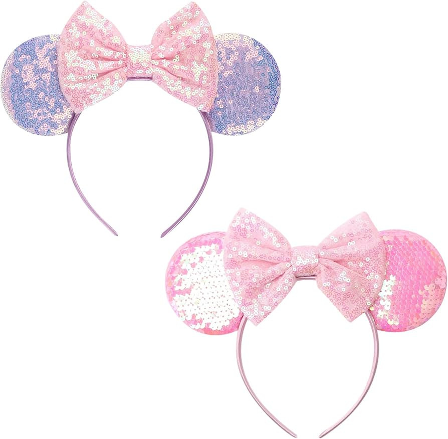 DRESHOW Mouse Ears Bow Headbands Glitter Party Decoration Cosplay Costume for Girls & Women | Amazon (US)