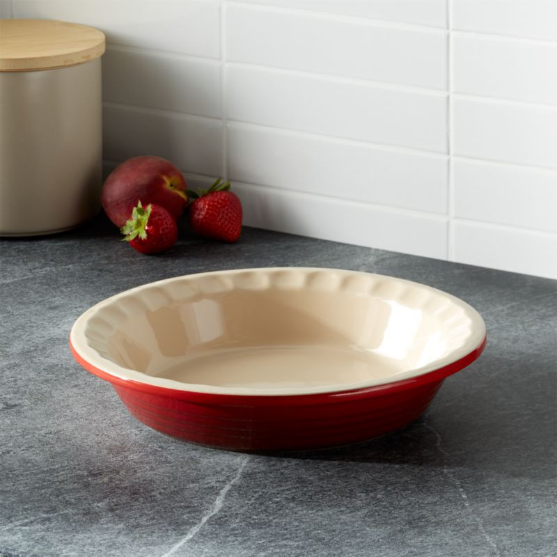 Le Creuset Cerise Pie Dish + Reviews | Crate & Barrel | Crate & Barrel