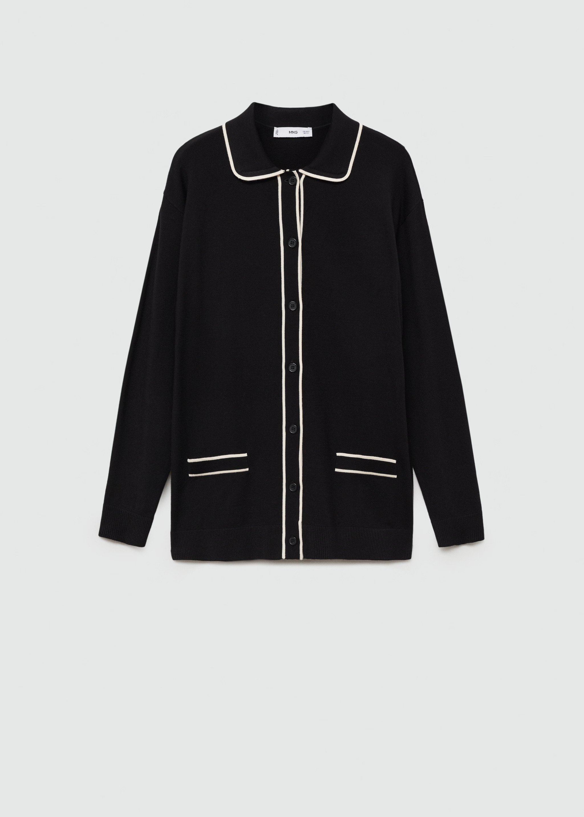 Oversized cardigan with contrast trims | MANGO (US)
