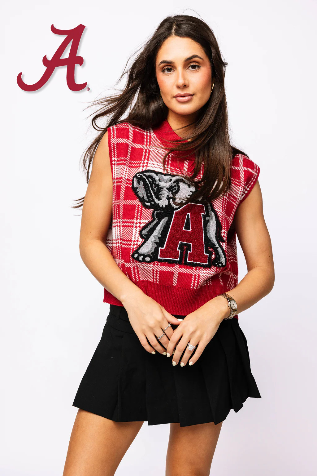 Licensed Plaid Alabama Sweater Vest | Queen of Sparkles
