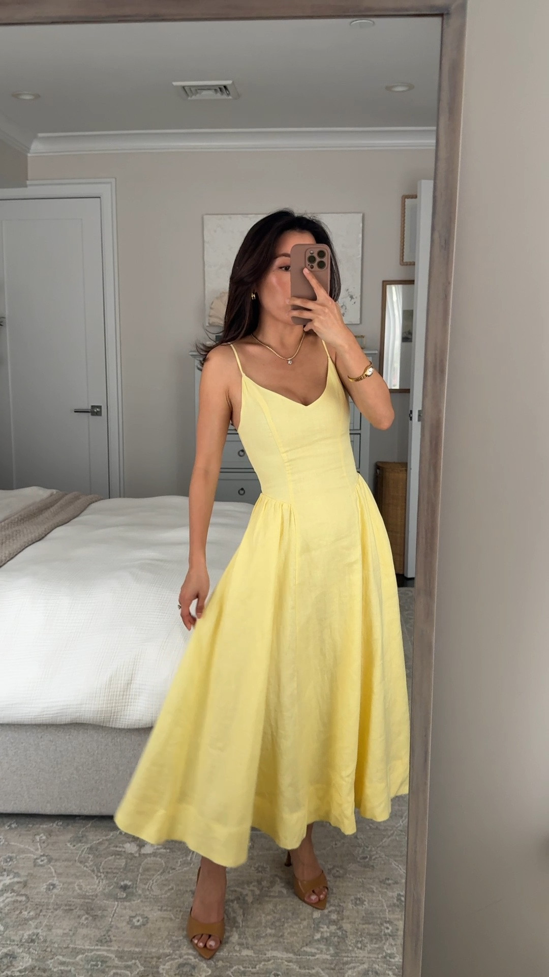 Stunning yellow linen dress!
• Aritzia dress 00, TTS, also comes in cotton poplin. A 00 is slim fitted on me with adjustable straps
• mango sandal heels sz 5
• nippies 
Wedding guest dress summer, Italy Europe vacation outfits, family photo dresses

#LTKPetite #LTKSeasonal #LTKWedding