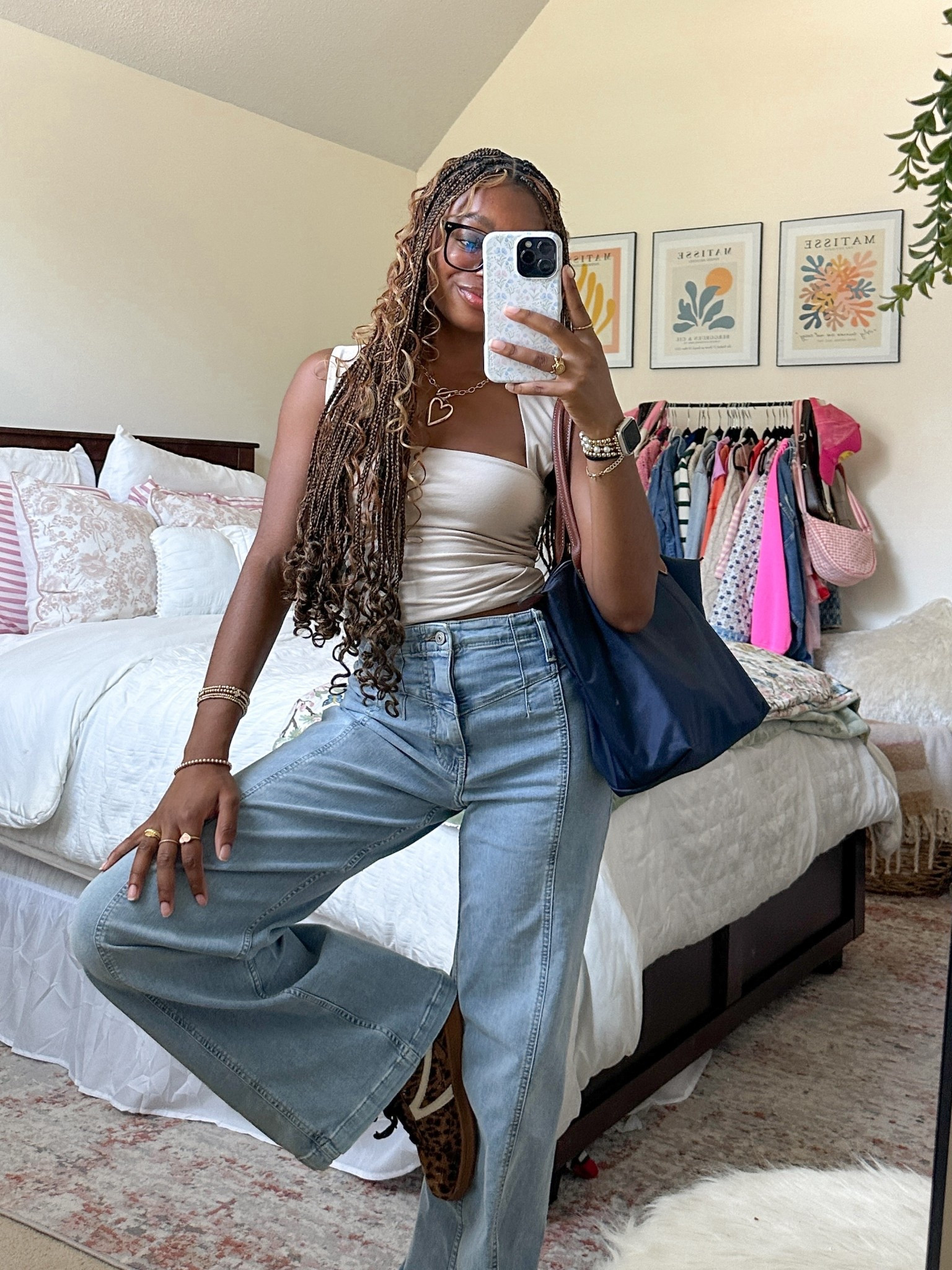 Free people jeans, cheetah shoes, longchamp, casual outfit 

#LTKStyleTip #LTKShoeCrush #LTKItBag