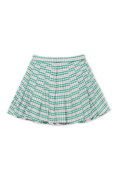 The Classic Pleated Tennis Skirt - Green & Pink Plaid | Shop BURU