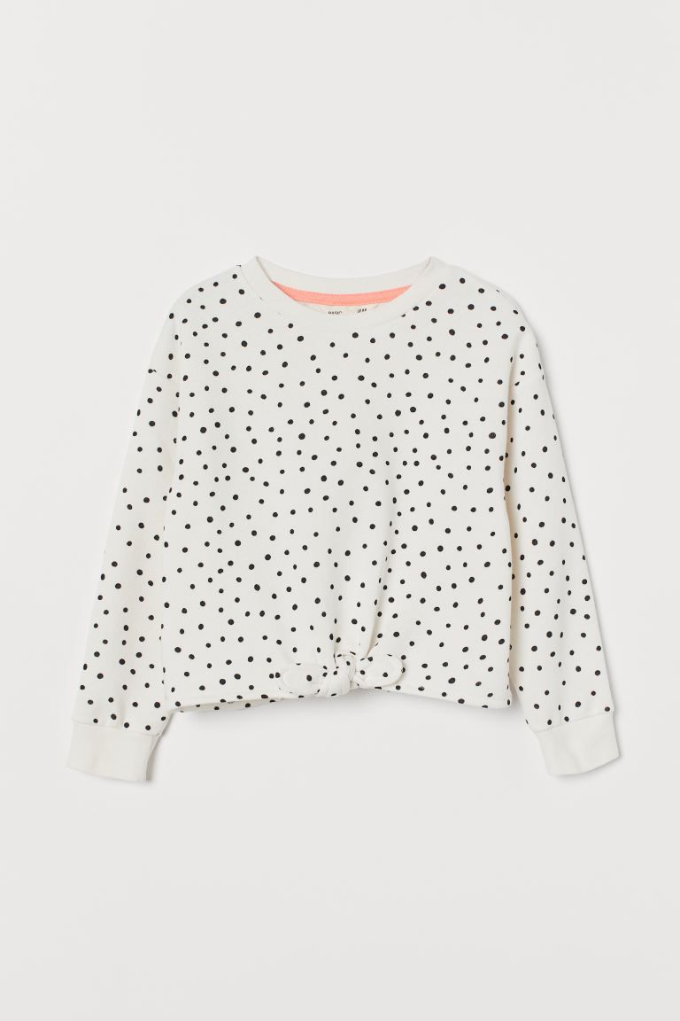 Long-sleeved sweatshirt in a cotton blend with a soft, brushed inside. Dropped shoulders, ribbing... | H&M (US)
