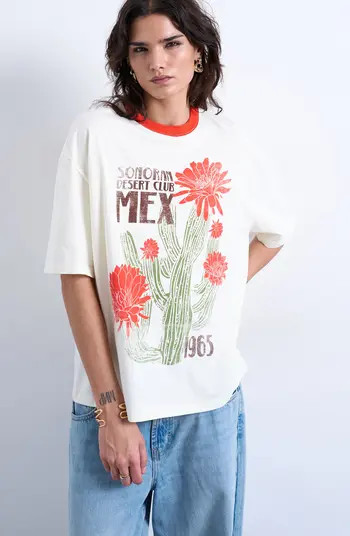 Cactus Graphic Contrast T-Shirt | Nordstrom