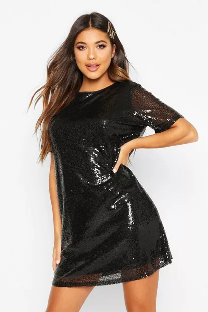 Boutique Sequin T-Shirt Party Dress | Boohoo.com (US & CA)
