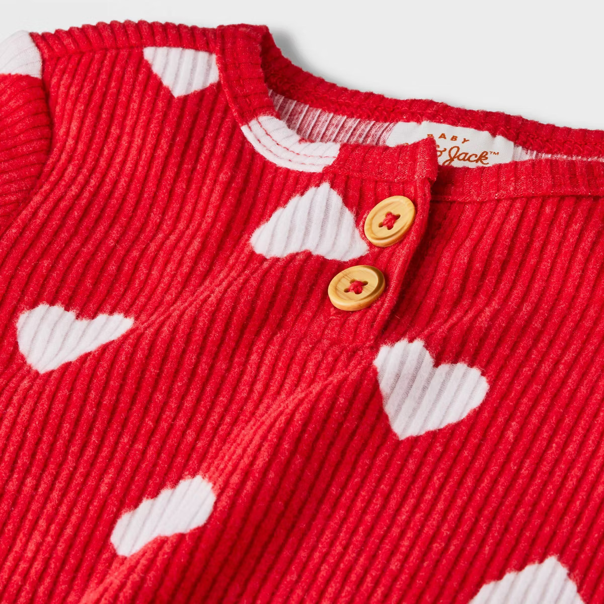Baby Heart Cozy Ribbed Top & Bottom Set - Cat & Jack™ Red | Target