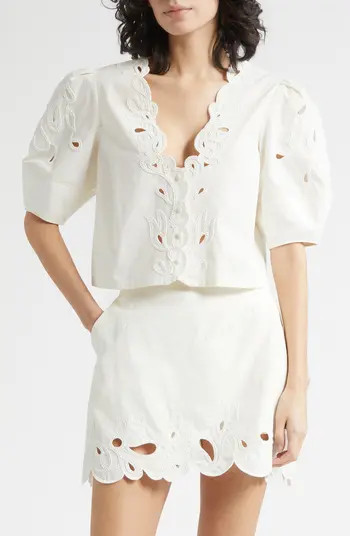 Cinq \u00e0 Sept Paisley Bloom Embellished Bellara Top | Nordstrom | Nordstrom