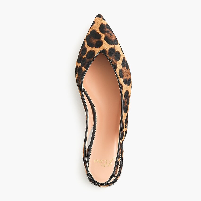 Pointed-toe slingback flats in leopard calf hair | J.Crew Canada