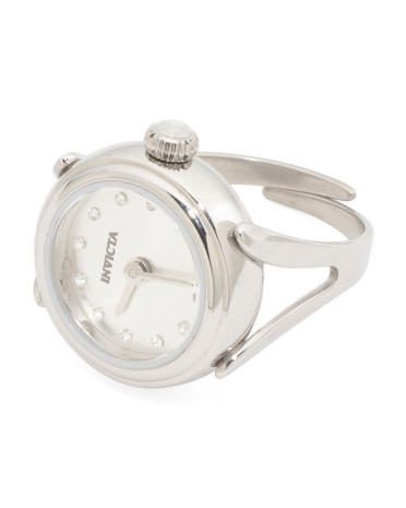 Women's Stainless Steel Silver Dial Ring Watch | TJ Maxx