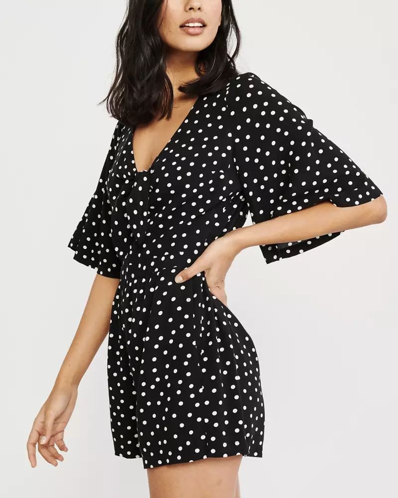 Tie-Front Kimono Romper | Abercrombie & Fitch US & UK