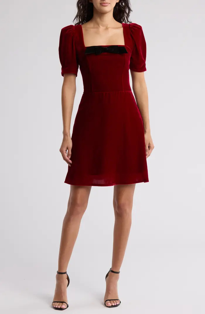 WAYF Velvet Puff Sleeve Dress | Nordstromrack | Nordstrom Rack