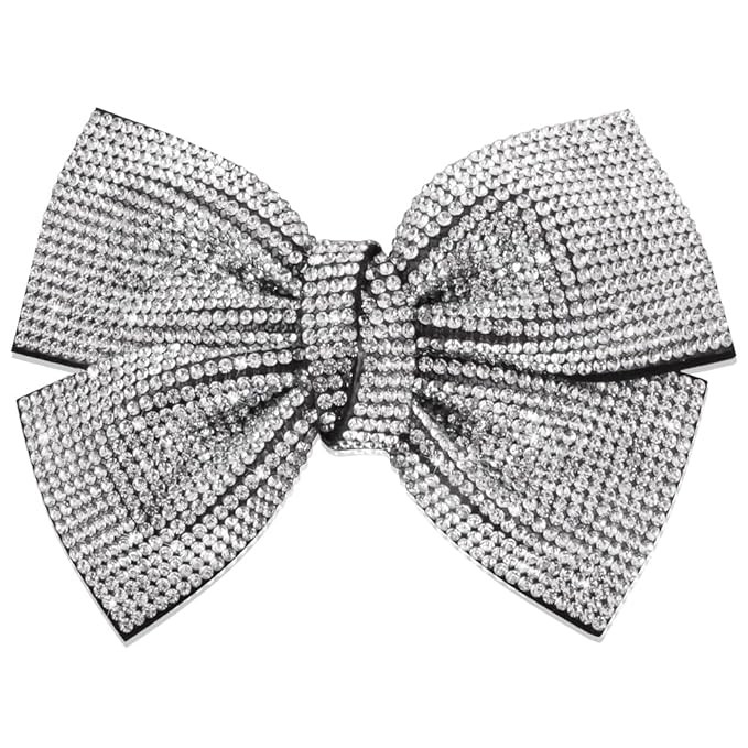 AHONEY Silver Hair Clips - Sparkly Glitter Barrettes, Bling Clips for Women, Holiday Hair Accesso... | Amazon (US)