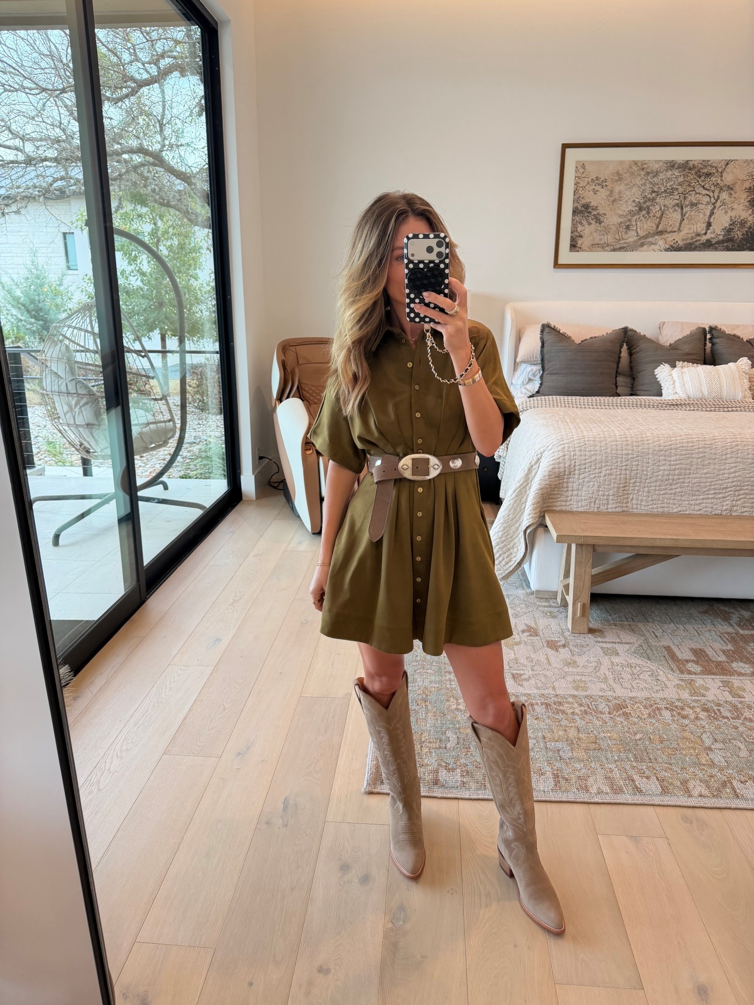 Today’s outfit!!
Dress is back in stock! Anthropologie dress size XS 
Tecovas western boots 
Revolve belt 

#LTKOver40 #LTKPetite #LTKootd