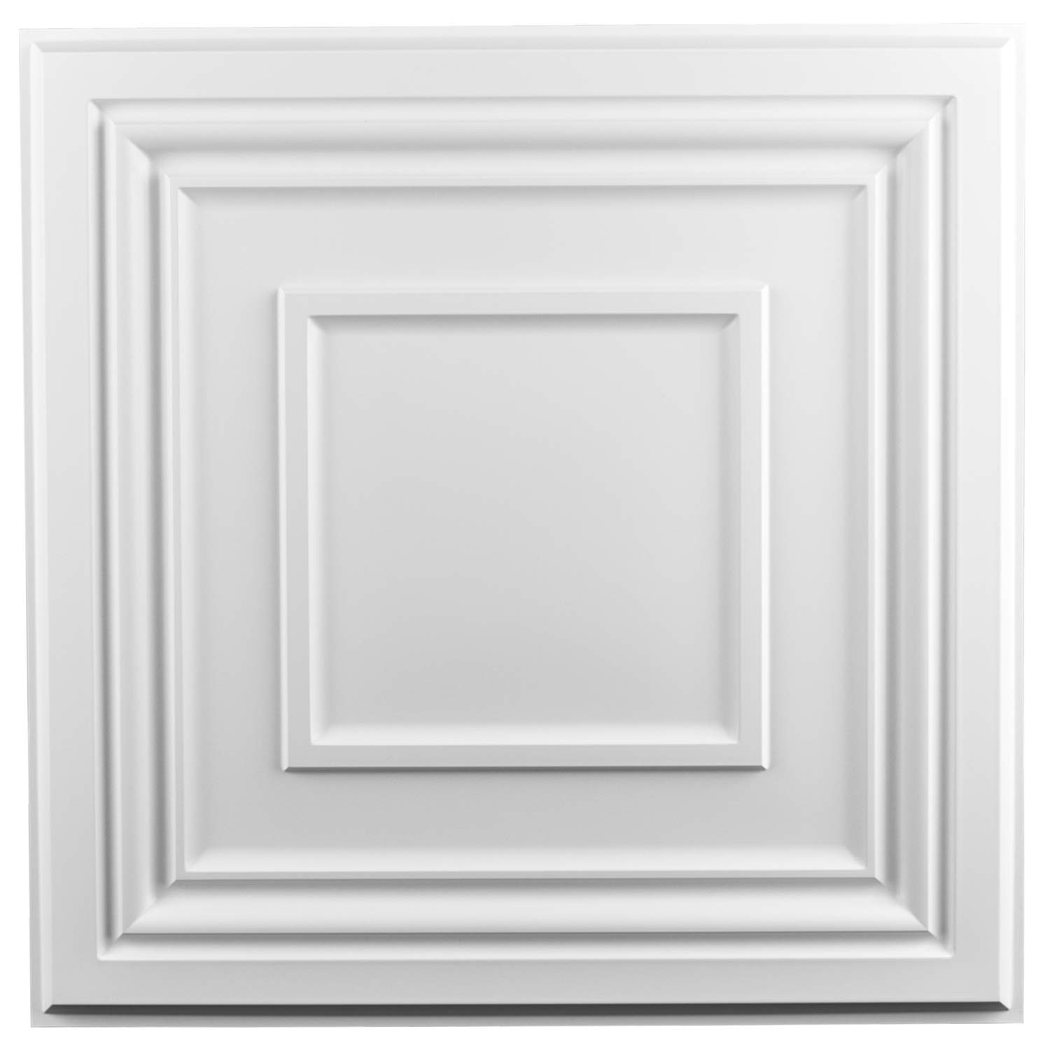 Art3d Decorative Drop Ceiling Tile 2x2 Pack of 12pcs, Glue up Ceiling Panel Square Relief in Matt Wh | Amazon (US)