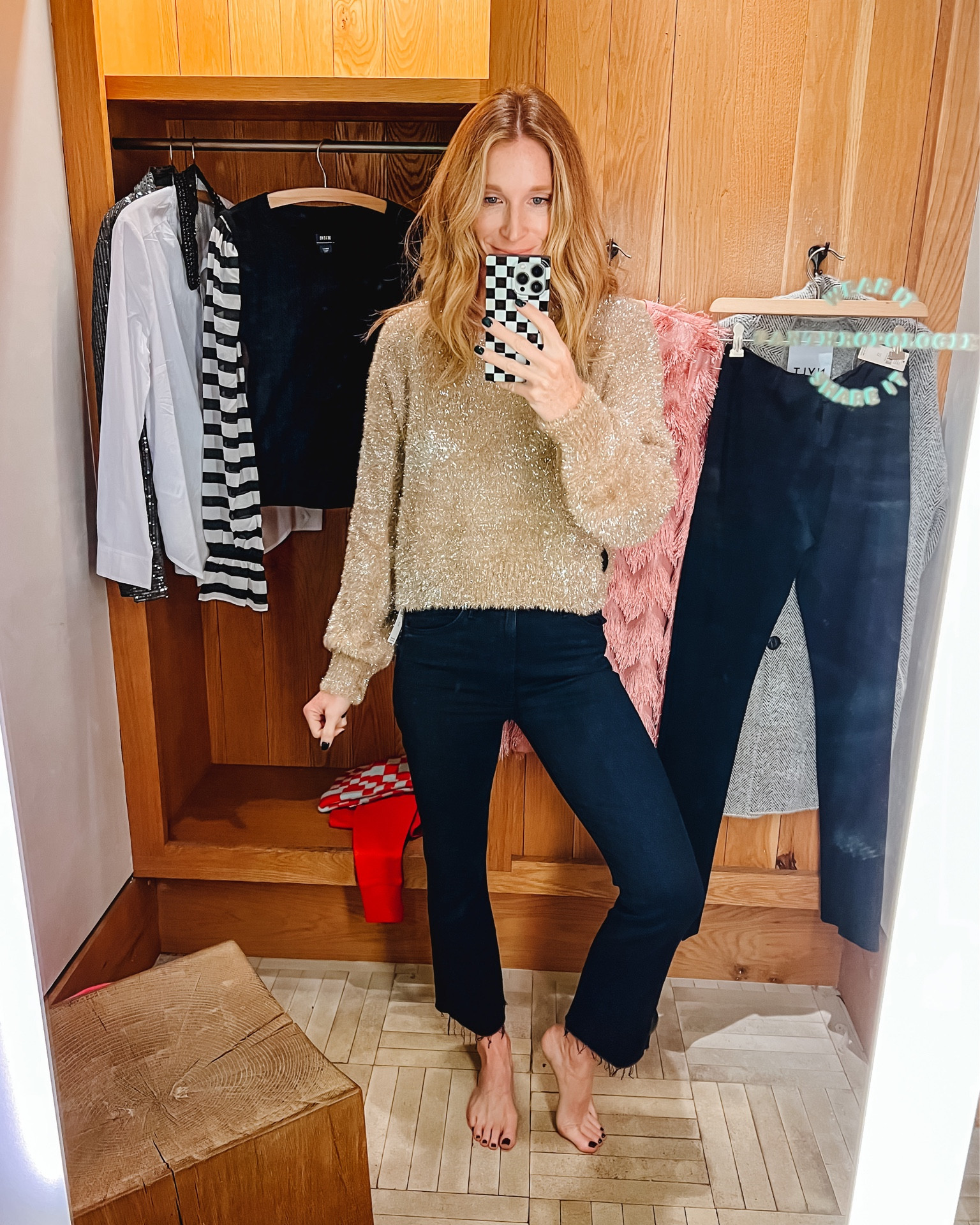 Fuzzy holiday sweater.

#LTKSeasonal #LTKHoliday #LTKsalealert