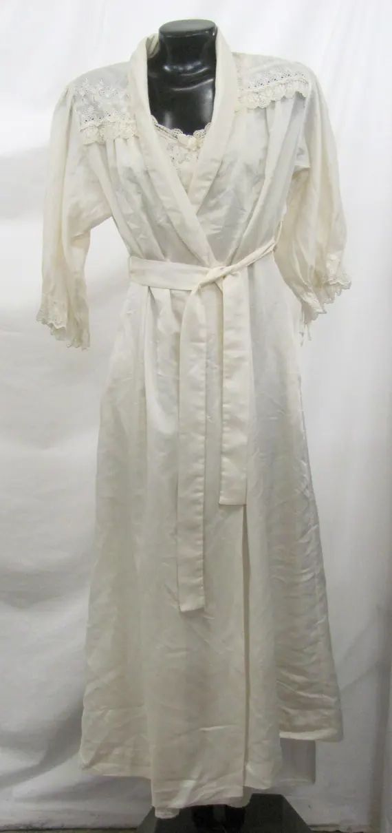 Vintage Christian Dior Lingerie Ivory Peignoir Nightgown And Robe Set Size S, Small | Etsy (US)