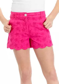 Crown & Ivy™ Girls 7-16 Scalloped Shorts | Belk