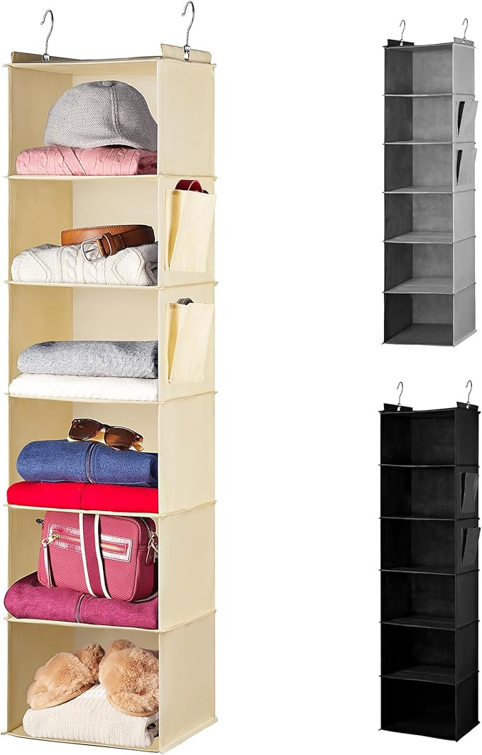 Handy Laundry Hanging Closet Organizer - 6 Shelf Storage for Clothes, Sweaters, Shoes & Accessori... | Amazon (US)