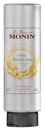 MONIN White Chocolate Sauce 500ml for Frappes, Desserts, Cocktails, Hot Chocolates and Garnishes. Vegetarian, Nut-Free, Gluten-Free. 100% Natural Flavour. Squeezy Bottle for Easy Use | Amazon (UK)