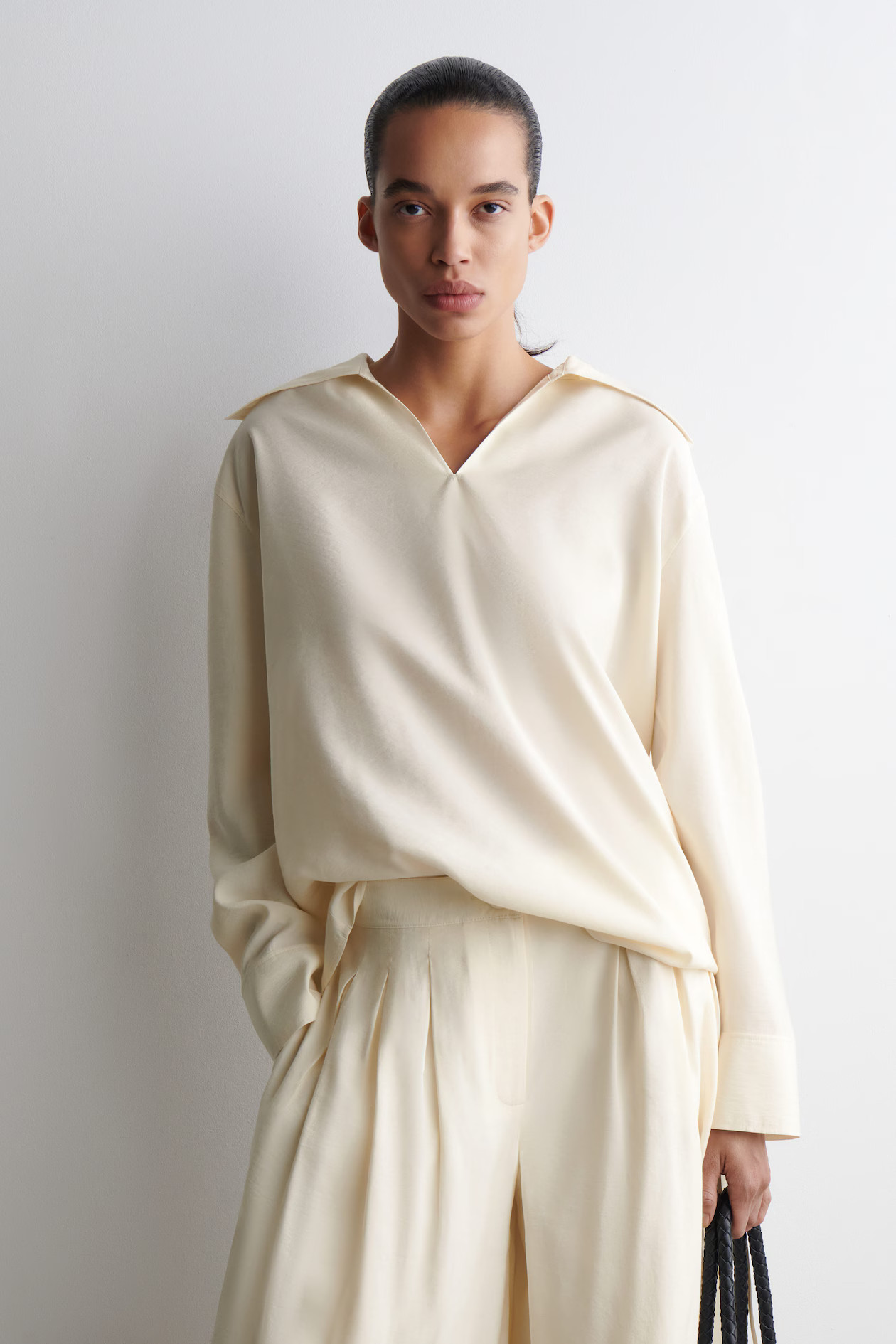 WIDE-COLLAR MODAL BLOUSE - ECRU | COS | COS (EU)