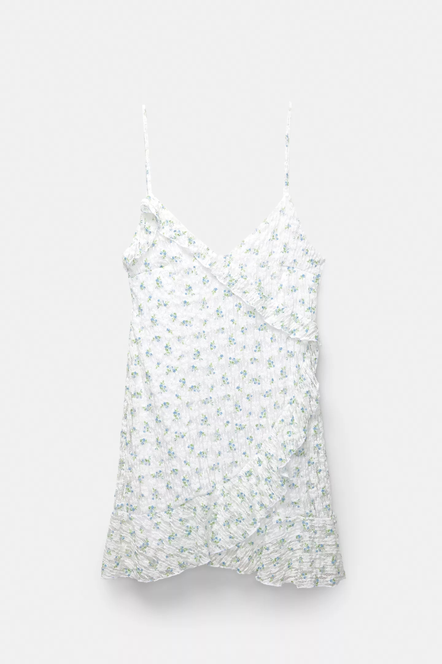 Kurzes Kleid aus Spitze mit Blumenprint | PULL and BEAR DE