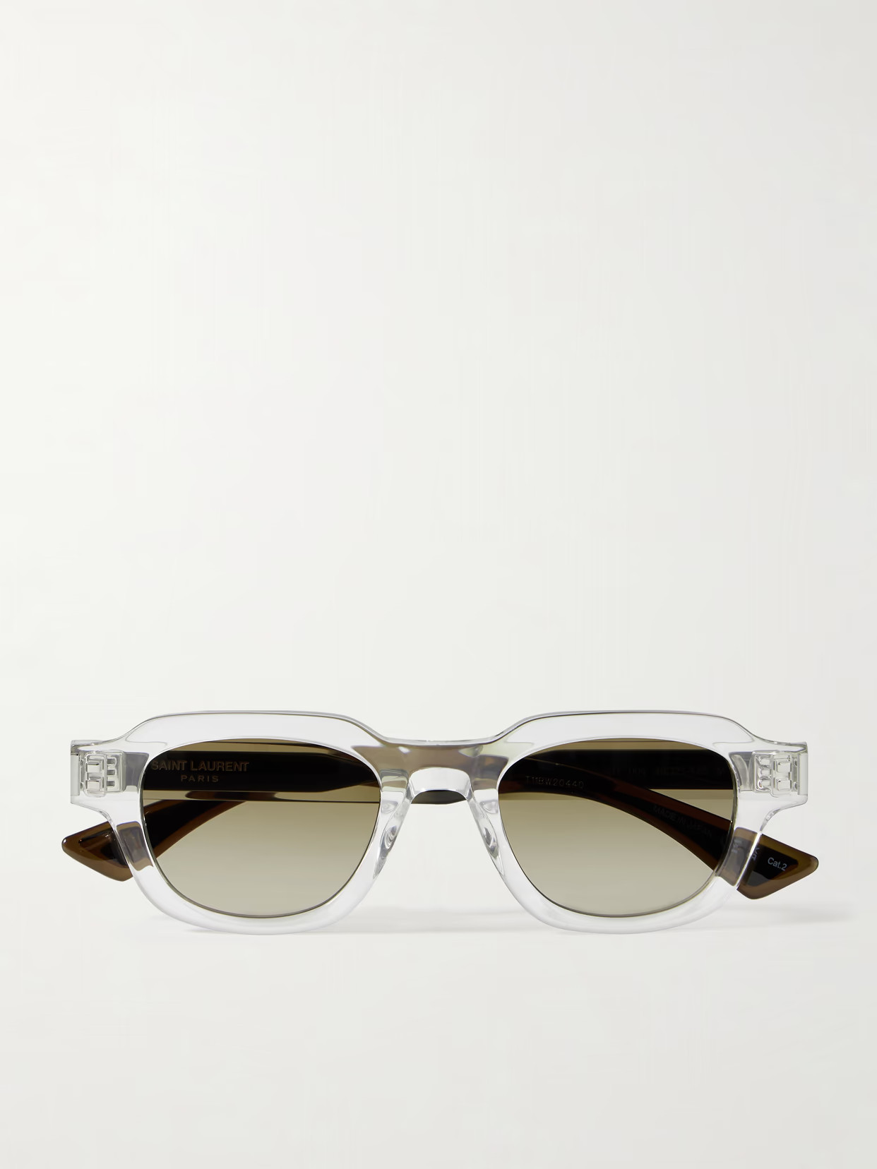 SAINT LAURENT EYEWEAR - D-frame Acetate And Silver-tone Sunglasses - Neutrals | NET-A-PORTER (US)