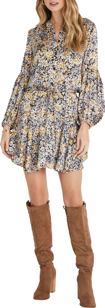VICI Collection Tie Waist Long Sleeve Dress | Nordstrom | Nordstrom