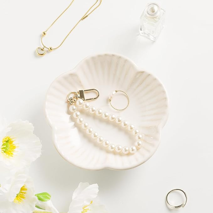 Ring Holder Dish, Key Bowl, Ceramic Jewelry Tray, Trinket Dish, Decorative Plate for Friend Siste... | Amazon (US)