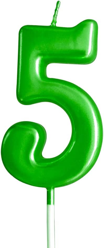 Green Birthday Candles 5 Candle 5th Five Years Cake Bady Roman Numberal Cool Number Candle No 50 ... | Amazon (US)