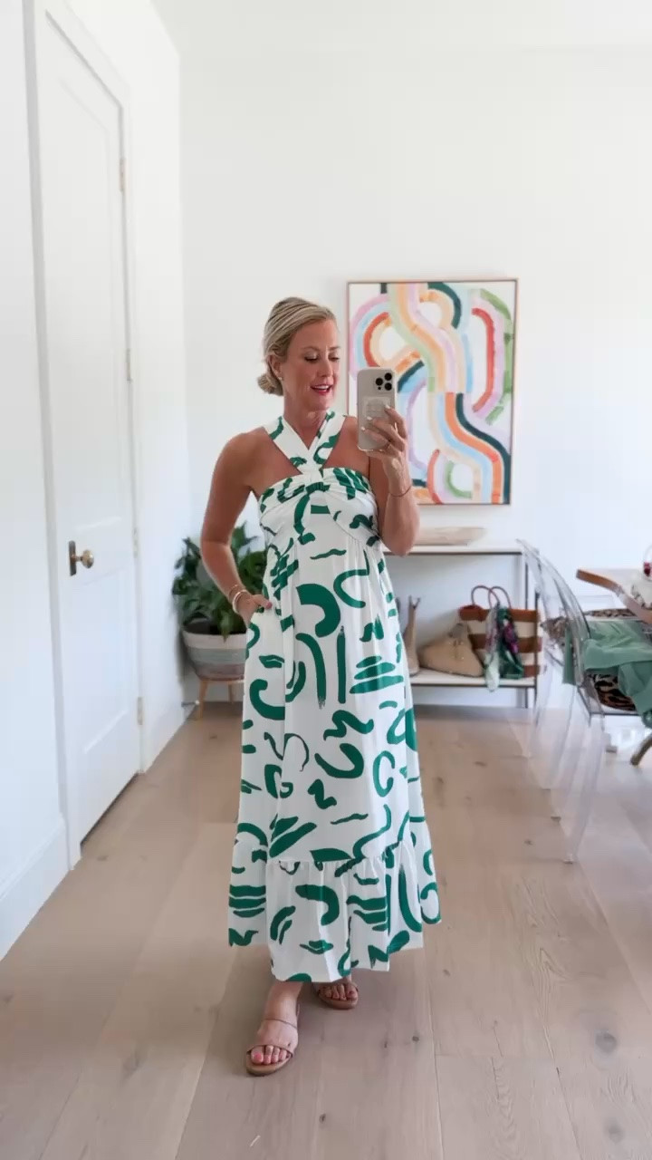 Swooning over this fun print, love the green and white!
Dress: small

#LTKootd #LTKOver40 #LTKSeasonal