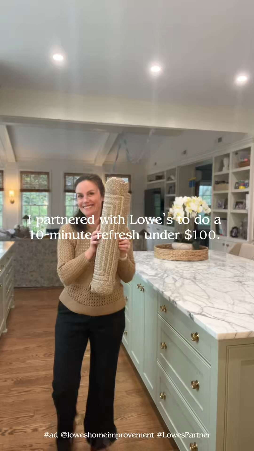 #ad My kitchen felt unfinished… but I didn’t want a renovation.

So I partnered with @loweshomeimprovement to do a 10-minute refresh for under $100 — and the difference is unreal.

✔ Washable indoor/outdoor polypropylene runner (HUGE for kitchens)
✔ Faux orchid + extra moss for that designer finish
✔ Dry erase board for weekly menus + sweet notes
✔ Small styling details that make it feel layered and lived in

Small swaps. Big impact.

Everything is linked here 🤍 

 #ad #lowespartner 

#LTKmomlife #LTKSeasonal #LTKHome