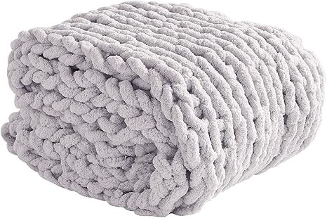 Twomissone Luxury Chunky Knit Chenille Bed Blanket 50x60 Large Knitted Throw Blanket Warm Soft Co... | Amazon (US)