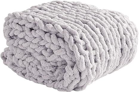 Twomissone Luxury Chunky Knit Chenille Bed Blanket 50x60 Large Knitted Throw Blanket Warm Soft Co... | Amazon (US)