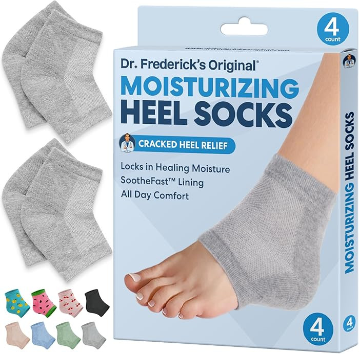 Dr. Frederick's Original Moisturizing Heel Socks for Dry Cracked Heels Treatment - Infused with O... | Amazon (US)