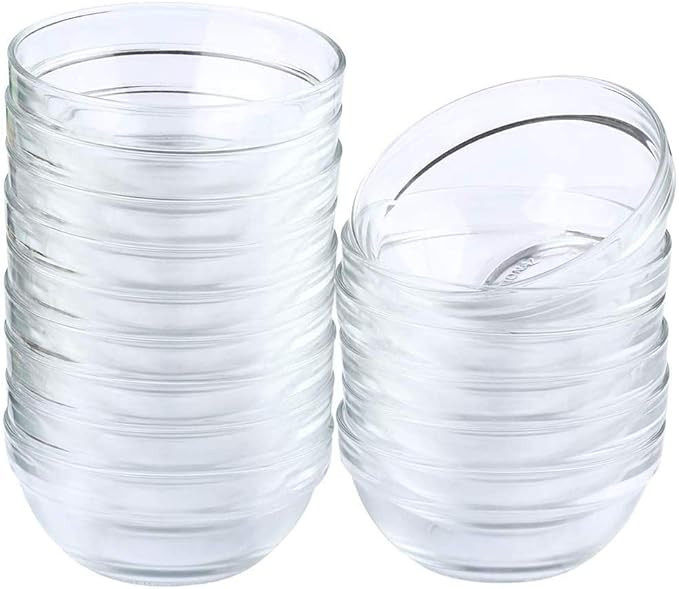 Mini Bowls 4 Inch Glass Bowls for Kitchen Prep, Dessert, Dips, and Candy Dishes ,4oz Stackable Di... | Amazon (US)