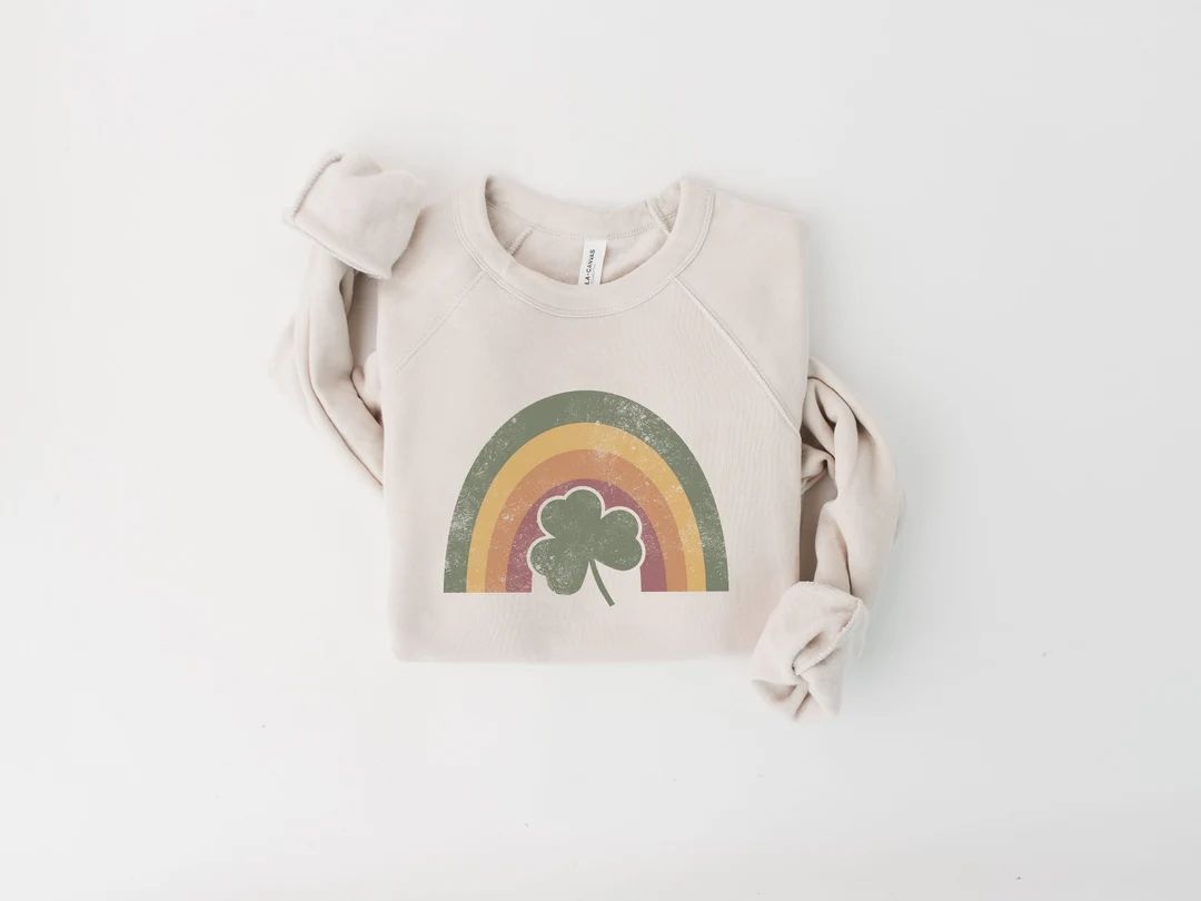 Rainbow Sweater Lucky Sweatshirt Clover Sweatshirt St - Etsy | Etsy (US)