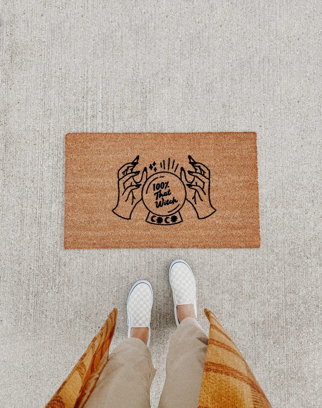 100% that witch doormat | fall decor | witch doormat | cute doormat | outdoor doormat | halloween... | Etsy (US)
