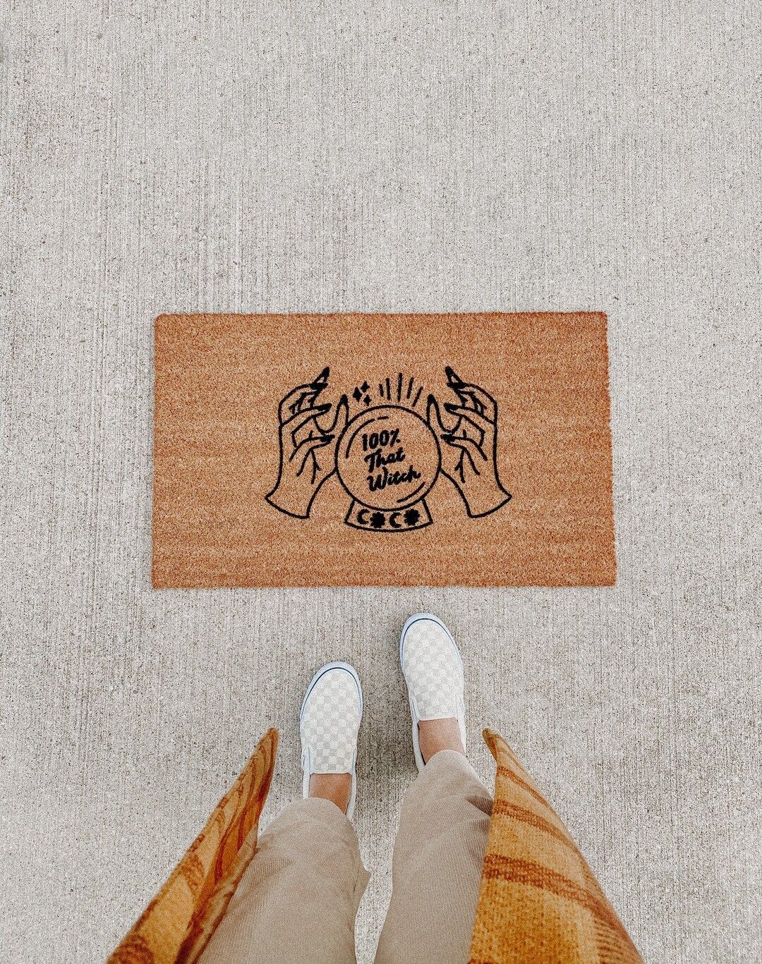 100% that witch doormat | fall decor | witch doormat | cute doormat | outdoor doormat | halloween... | Etsy (US)