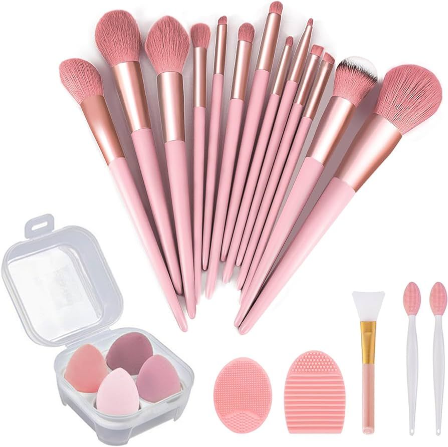 Makeup Brushes 22 Pcs Makeup Kit,Foundation Brush Eyeshadow Brush Make up Brushes Set (Pink, 22 P... | Amazon (US)