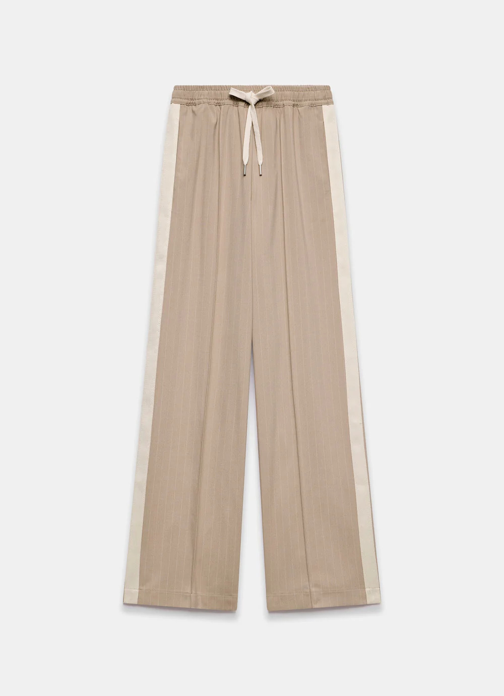Neutral Pinstripe Wide Joggers | Mint Velvet