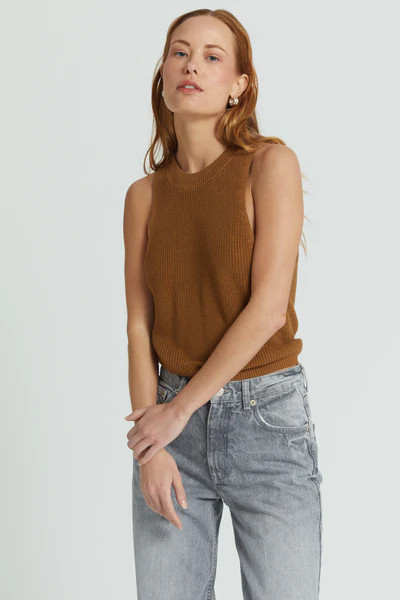 Ribbed Knit Sleeveless Top | Almina Concept