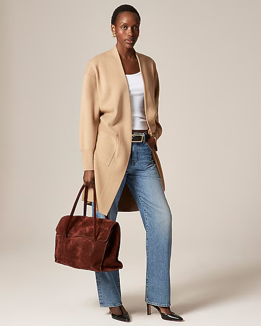 Long sweater blazer with side slits | J. Crew US