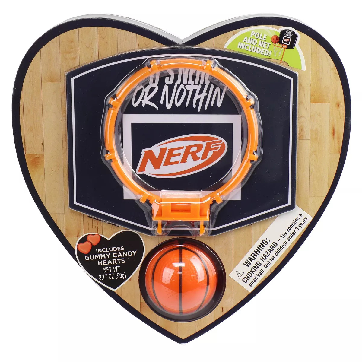NERF Valentine's Basketball Heart Box with Gummy Hearts - 3.17oz | Target