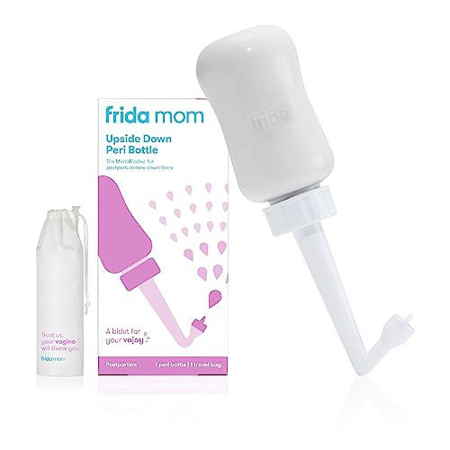 Frida Mom Upside Down Peri Bottle Sprayer, Perineal Care & Postpartum Recovery, Portable Travel Bidet & Perineal Cleanser with Travel Bag, Postpartum Essential, Gray | Amazon (US)