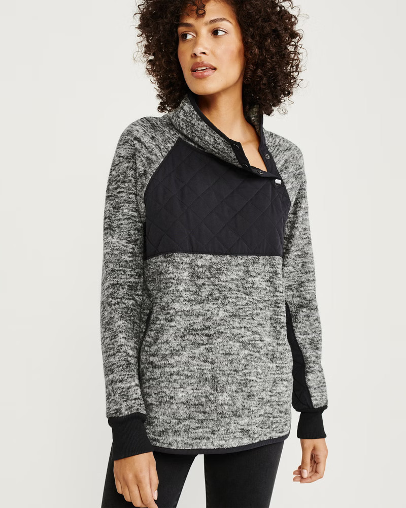 Asymmetrical Snap-Up Fleece | Abercrombie & Fitch (US)
