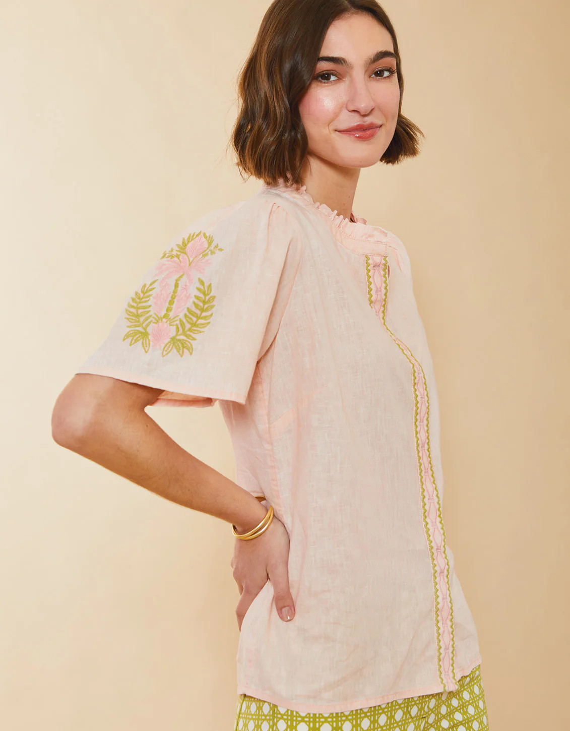 Mckenzie Blouse Shell Blush | Spartina 449