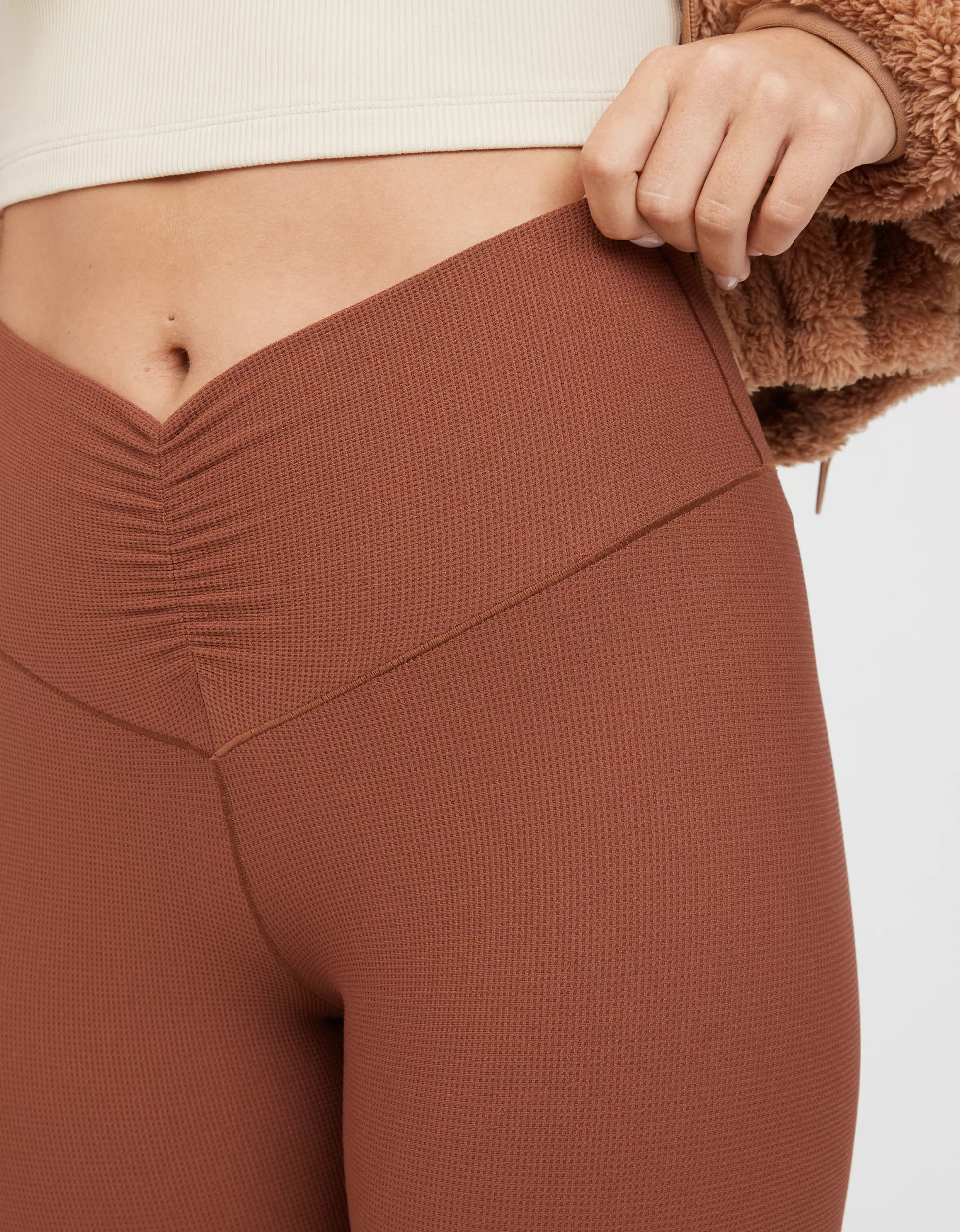 OFFLINE By Aerie Real Me Waffle High Waisted Ruched Flare Legging | Aerie