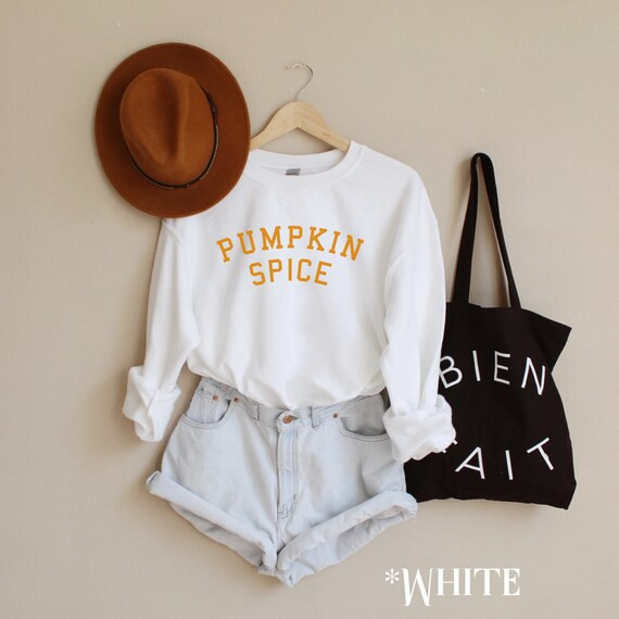 Pumpkin Spice Sweatshirt, Graphic Sweater, Fall Apparel, Cozy Sweater, Oversized Sweatshirt,Minim... | Etsy (US)